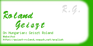 roland geiszt business card